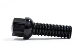 Spulen Ball Seat Wheel Bolt Black - 14x1.5x 27mm Length - Priced Each